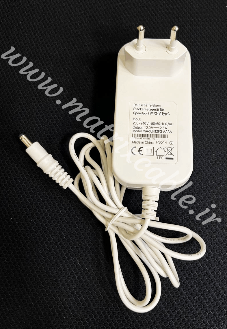 12v-2.5a-telekom آداپتور 12 ولت 2.5 آمپر دیواری