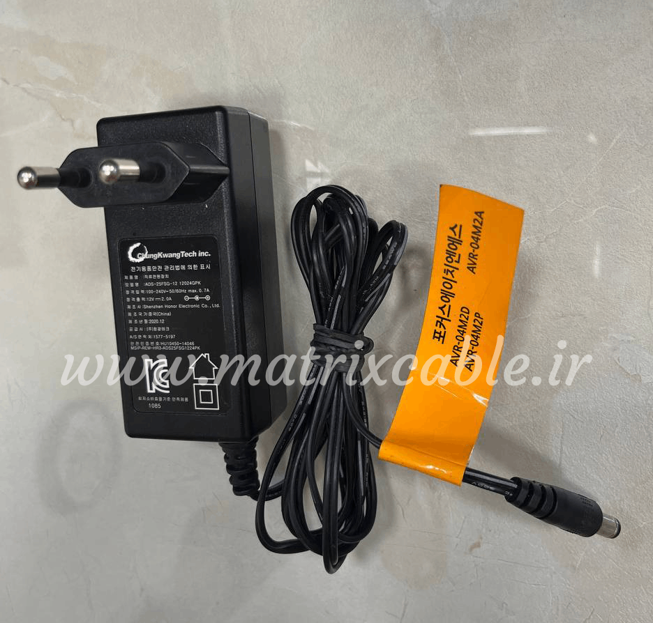 12-2-divari آداپتور 12 ولت 2 آمپر دیواری